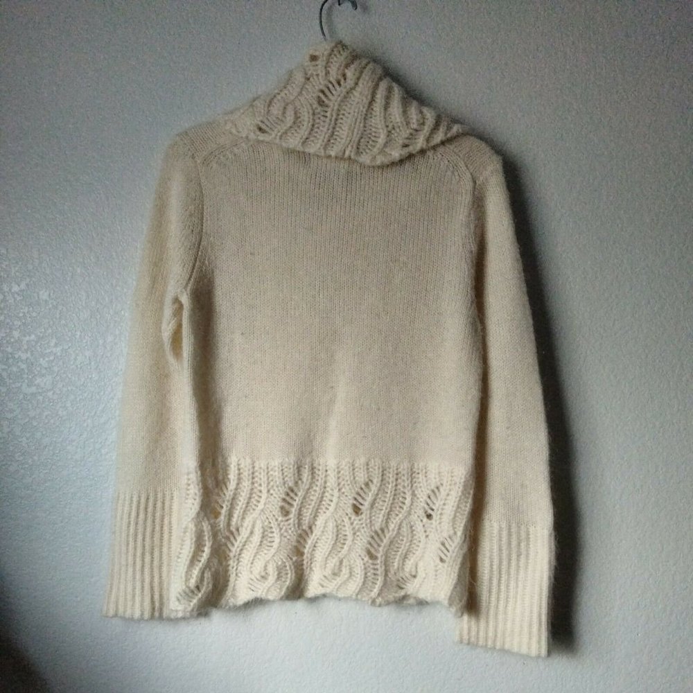 Modern Soul Sweater Women's XS Cowl Neck Long Sleeve Ivory Mixed textures - Picture 2 of 7